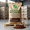 X-HUMATE Fulvic Acid 90% Powder, high-concentration agricultural fertilizer in 20kg / 44lbs export-grade bag on a wooden pallet, professional product photography with powder texture sample and metal scoop.